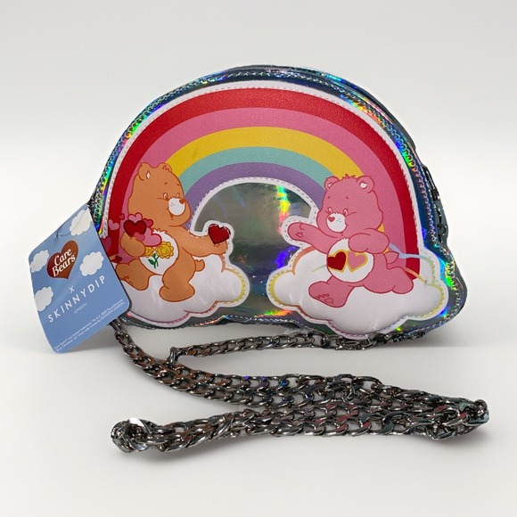 Skinnydip Handbags - Nwt Cute Care Bears  X Skinny Dip Graphic Crossbody Chain Purse With Keychains